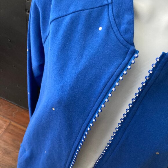 Quacker Factory Royal Blue Rhinestones Zip Jacket Small - Picture 7 of 8